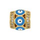 Enameled Brass Tube with Evil Eye Zircon 11mm Ø3mm