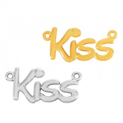 Μεταλλικό Ζάμακ Χυτό Στοιχείο Kiss για Μακραμέ 28x16mm