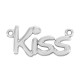 Μεταλλικό Ζάμακ Χυτό Στοιχείο Kiss για Μακραμέ 28x16mm