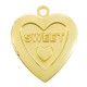 Brass Charm Heart “Sweet” Openable 19mm