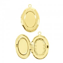 Brass Charm Oval Openable 21x16mm