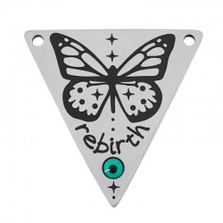 Intercalaire Triangle avec Émail 25mm/1.3mm en Acier Inoxydable 304