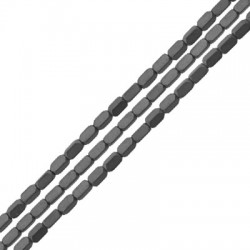 Αιματίτης Χάντρα Σωληνάκι 1x3mm (Ø0.6mm) (133τμχ) (40cm)