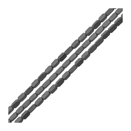 Hematite Tube Faceted 1x3mm (Ø0.6mm) (133pcs) (40cm)