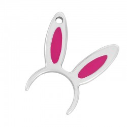 Zamak Pendant Bunny Ears w/ Enamel 24x28mm