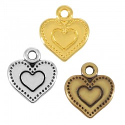 Zamak Charm Heart 12mm