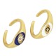 Brass Finger Ring Oval with Evil Eye Enamel & Zircon 17x14mm