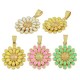 Enameled Brass Charm Flower 21mm