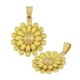 Enameled Brass Charm Flower 21mm