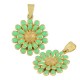 Enameled Brass Charm Flower 21mm
