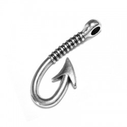 Zamak Pendant Fish Hook 8x30mm