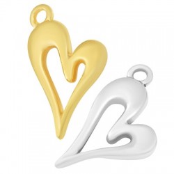 Zamak Charm Heart Hollow 11x20mm