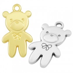 Zamak Charm Bear w/ Bow 13x24mm