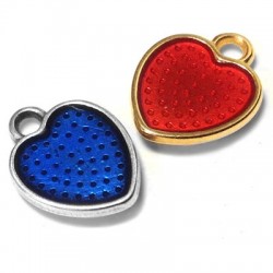 Metal Zamak Cast Charm Enamel Heart 12mm