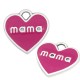 Zamak Charm Heart "mama" w/ Enamel 18mm