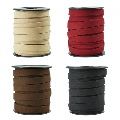 Artificial Suede Cord Flat 10mm (~10mtr/spool)