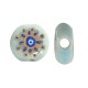 Ceramic Flat Bead Round w/ Evil Eye & Enamel 10mm (Ø~2mm)