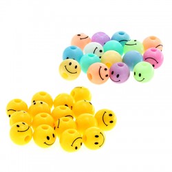 Acrylic Bead Round Face Smile 8mm (Ø2mm)
