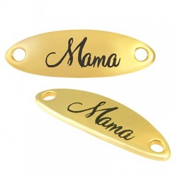 Connettore in Zama Targhetta con "Mama" incisa a Laser 36x12mm