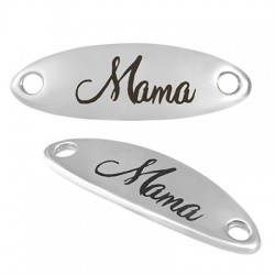 Connettore in Zama Targhetta con "Mama" incisa a Laser 36x12mm