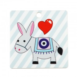 Plexi Acrylic Pendant Square w/ Donkey & Heart 35mm