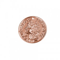 Ciondolo in Acciaio Rotondo Moneta Franco Francese 15mm