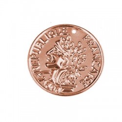 Colgante de Metal Acero Redondo Moneda Franco Francés 20mm