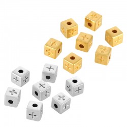 Zamak Bead Cube w/ Cross 6mm (Ø2.2mm)