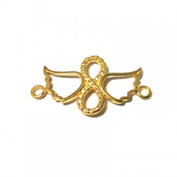 Brass Cast Infinity With Wings and 2 Rings 29x15mm