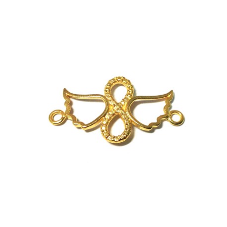 Brass Cast Infinity With Wings and 2 Rings 29x15mm