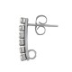 Stainless Steel 304 Earring w/ Hoop & Strass 3x15mm