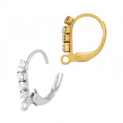 Crochets d'Oreilles avec strass 12x16mm en Acier Inoxydable 304