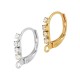 Crochets d'Oreilles avec strass 12x16mm en Acier Inoxydable 304