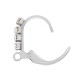 Crochets d'Oreilles avec strass 12x16mm en Acier Inoxydable 304