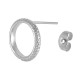 Stainless Steel 304 Earring Circle Hammered 14mm/2mm