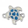 999° Silver Antique Plated/ Ivory/ Fluo Blue
