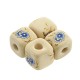 Ceramic Bead Cube w/ Flowers 15mm (Ø5mm)