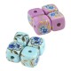 Ceramic Bead Cube w/ Flowers 10mm (Ø2.7mm)