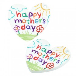 Plexi Acrylic Pendant Heart "happy mother’s day" 35x42mm