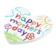 Πλέξι Ακρυλικό Μοτίφ Καρδιά "happy mother’s day" 35x42mm