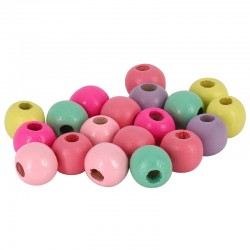 Wooden Bead Round 10mm (Ø~3.6mm) (~100pcs)