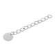 Stainless Steel 304 Extension Chain 50mm & Round Charm 10mm