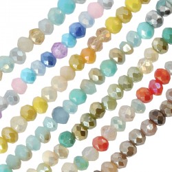 Glass Crystal Bead Round Faceted 3x2.5mm (Ø0.7mm) (~160pcs)