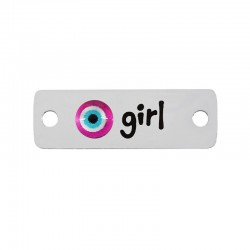 Stainless Steel 304 Connector “girl”w/ Evil Eye 24x8mm/1.1mm