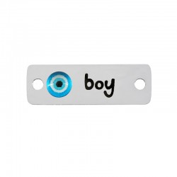 Stainless Steel 304 Connector “boy” w/ Evil Eye 24x8mm/1.1mm