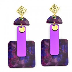 Boucle D'Oreille en Zamak en Forme de Losange avec Boucle 12 x 16 mm