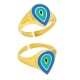 Anello Regolabile in Metallo Ottone con Smalto 20x15mm