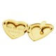 Brass Charm Heart Openable w/ Pearl 19x20mm