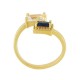 Brass Ring Rectangular w/ Zircon 15x2mm