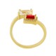 Brass Ring Rectangular w/ Zircon 15x2mm